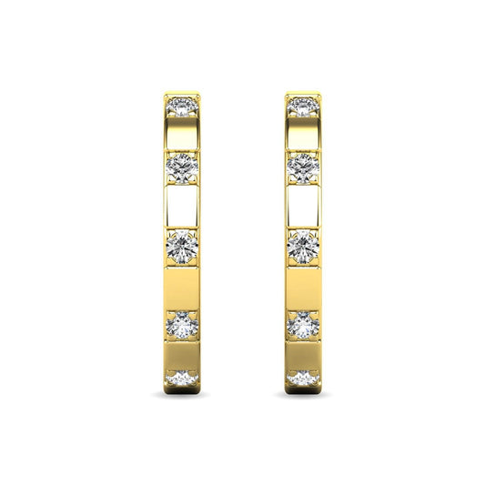 Diamond 1/10 ct tw Hoop Earrings in 10K Yellow Gold - Larson Jewelers