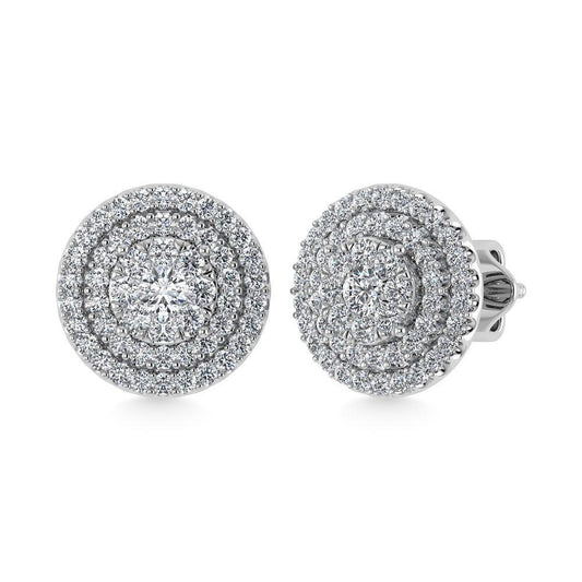 Diamond 7/8 Ct.Tw. Fashion Earrings in 10K White Gold - Larson Jewelers