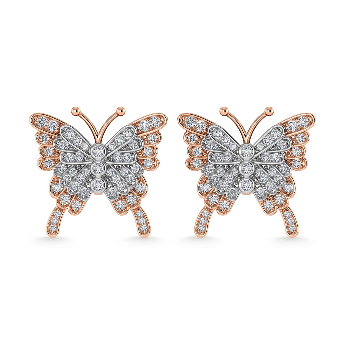 Diamond 1/3 Ct.Tw. Heart Earrings in 10K Two Tone - Larson Jewelers