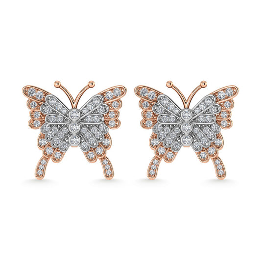 Diamond 1/3 Ct.Tw. Heart Earrings in 10K Two Tone - Larson Jewelers