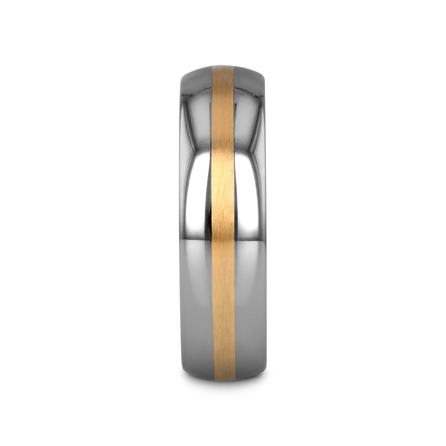 CENTURION 14K Gold Inlaid Domed Tungsten Ring 6mm or 8mm