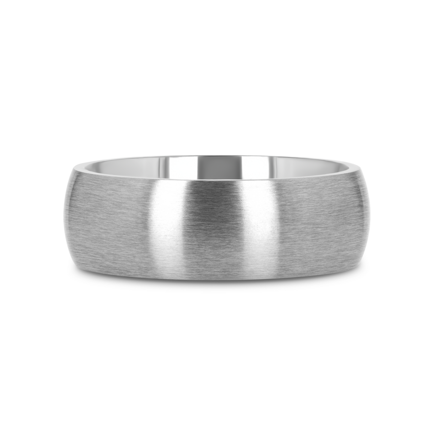 ERIS Men’s Titanium Brushed Finish Domed Wedding Band - 6mm & 8mm