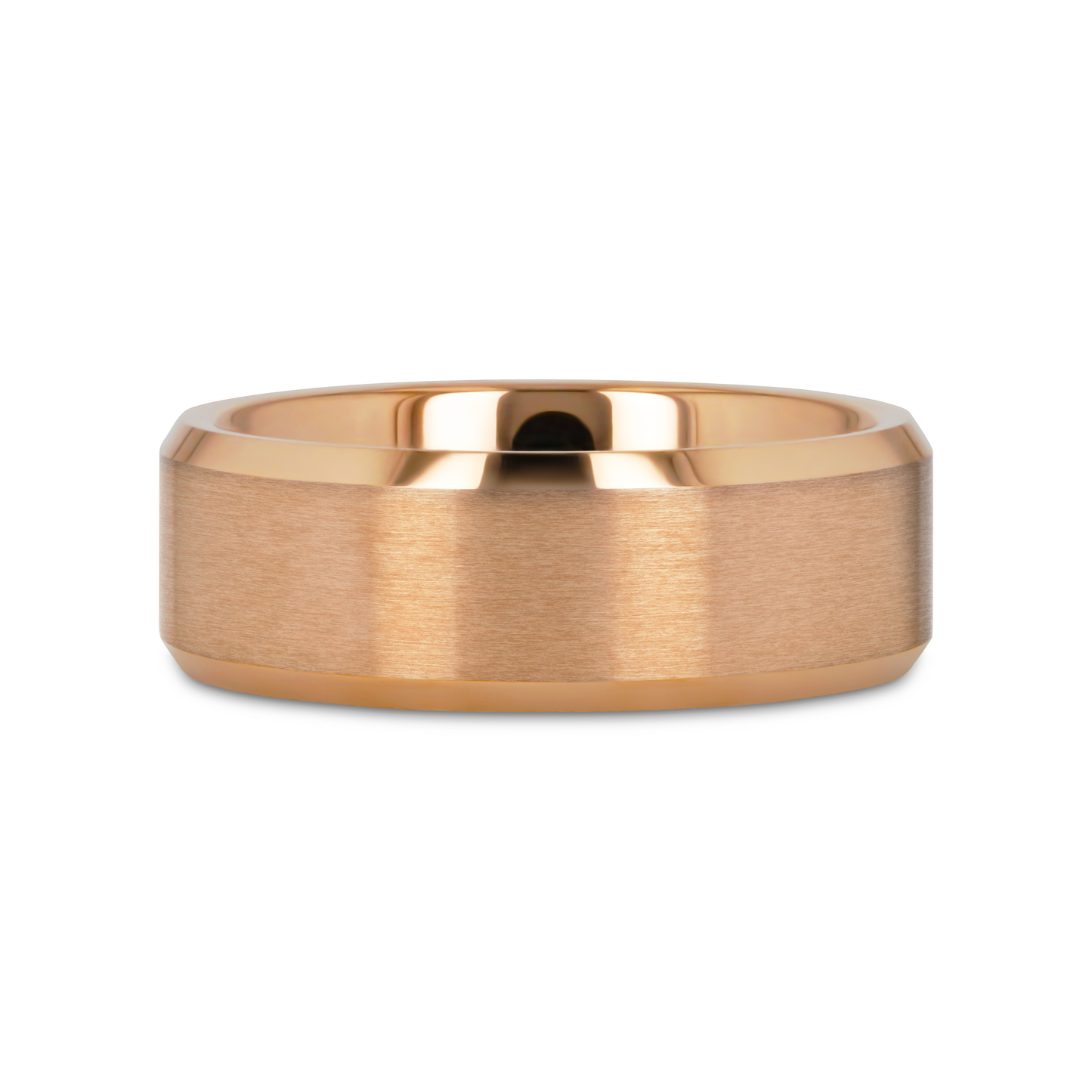 EROS Rose Gold Tungsten Wedding Band For Men with Beveled Edges Thorsten - 8mm