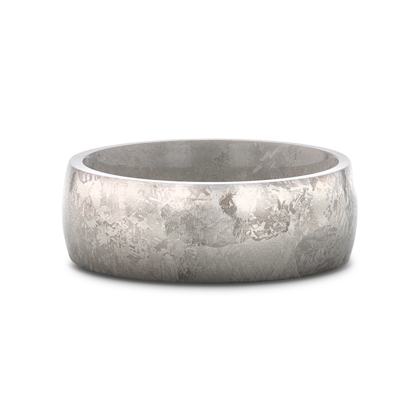 MAGELLANIC Domed Titanium Ring with Meteorite Pattern - 8mm