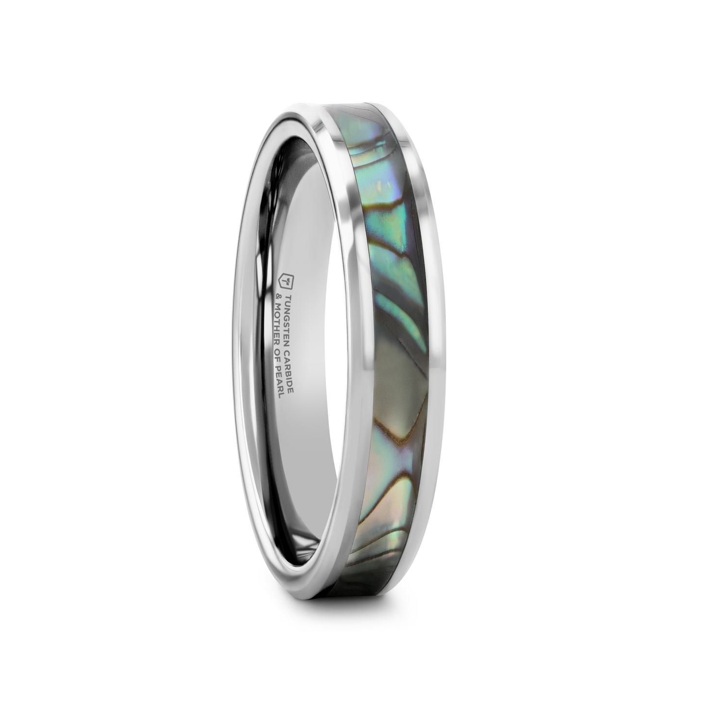 MAUI Tungsten Wedding Band with Mother of Pearl Inlay - 8mm - 10mm