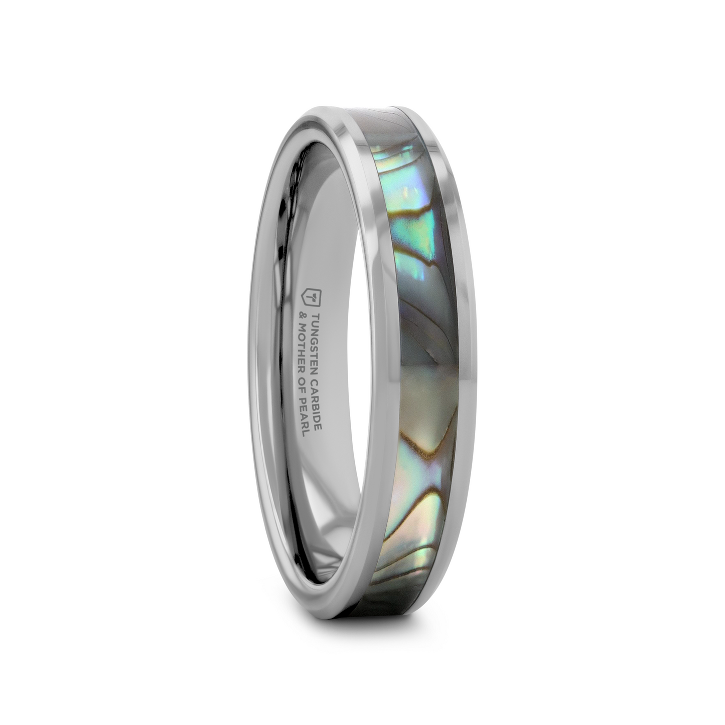 MAUI Tungsten Wedding Band with Mother of Pearl Inlay - 4mm - 6mm
