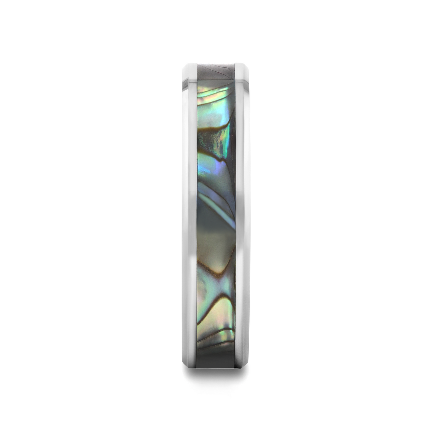 MAUI Tungsten Wedding Band with Mother of Pearl Inlay - 8mm - 10mm
