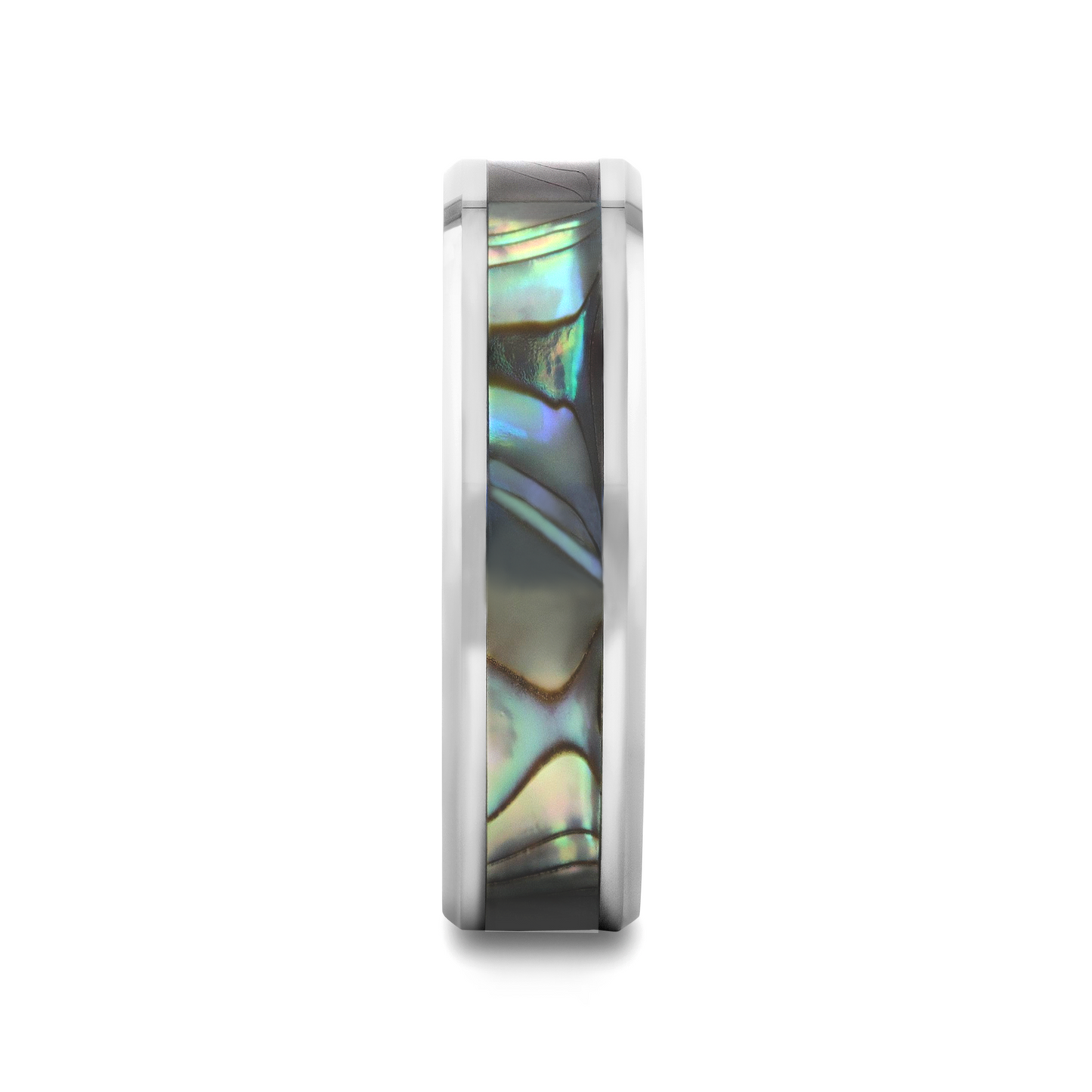 MAUI Tungsten Wedding Band with Mother of Pearl Inlay - 8mm - 10mm