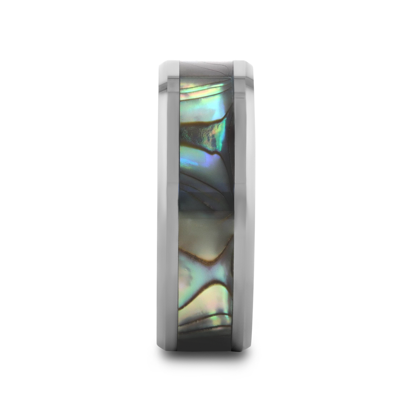 MAUI Tungsten Wedding Band with Mother of Pearl Inlay - 8mm - 10mm