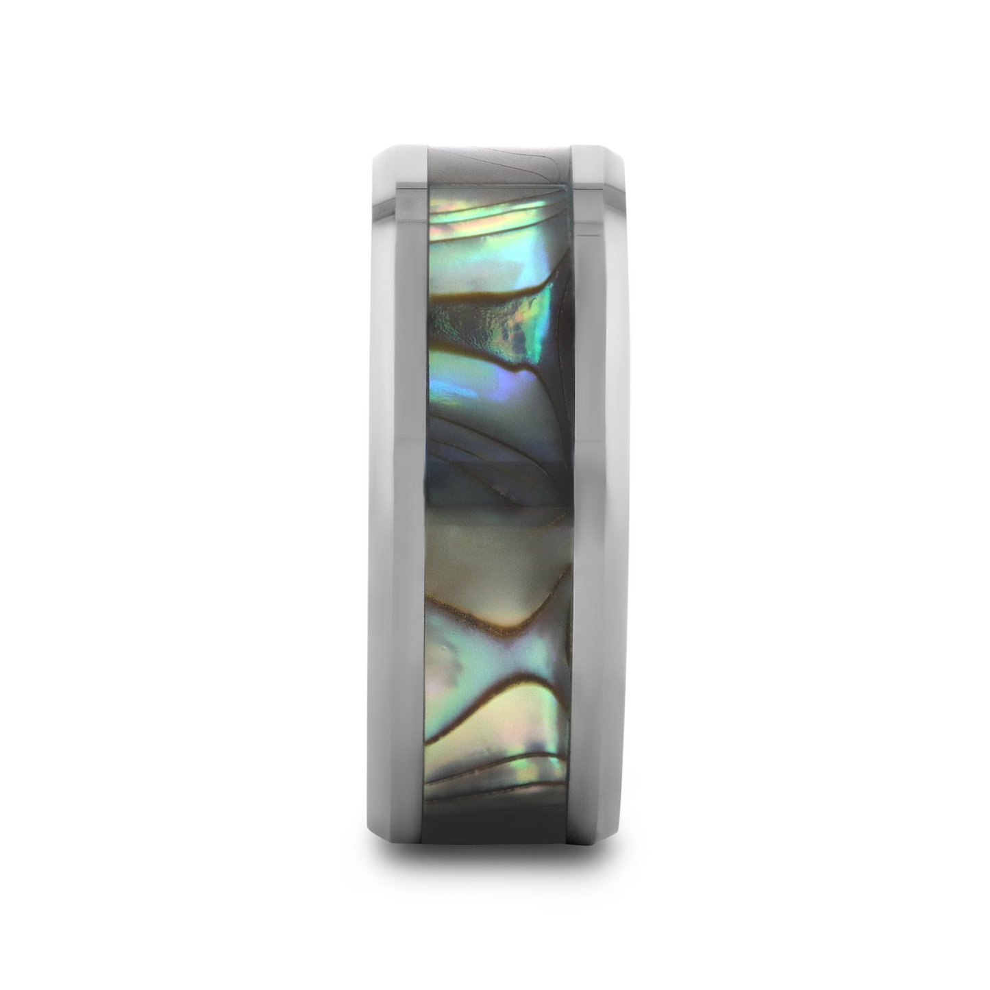 MAUI Tungsten Wedding Band with Mother of Pearl Inlay - 8mm - 10mm