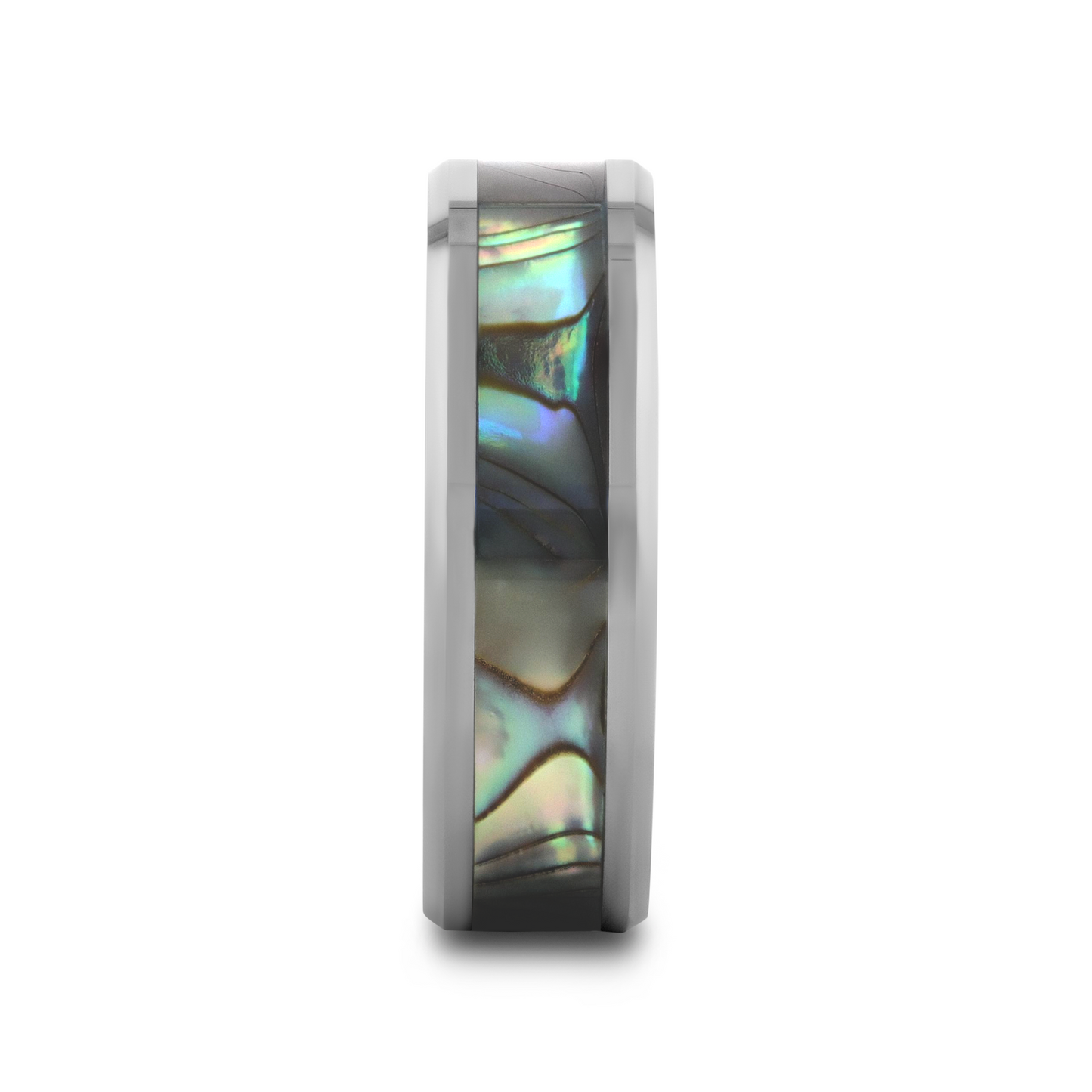MAUI Tungsten Wedding Band with Mother of Pearl Inlay - 4mm - 6mm