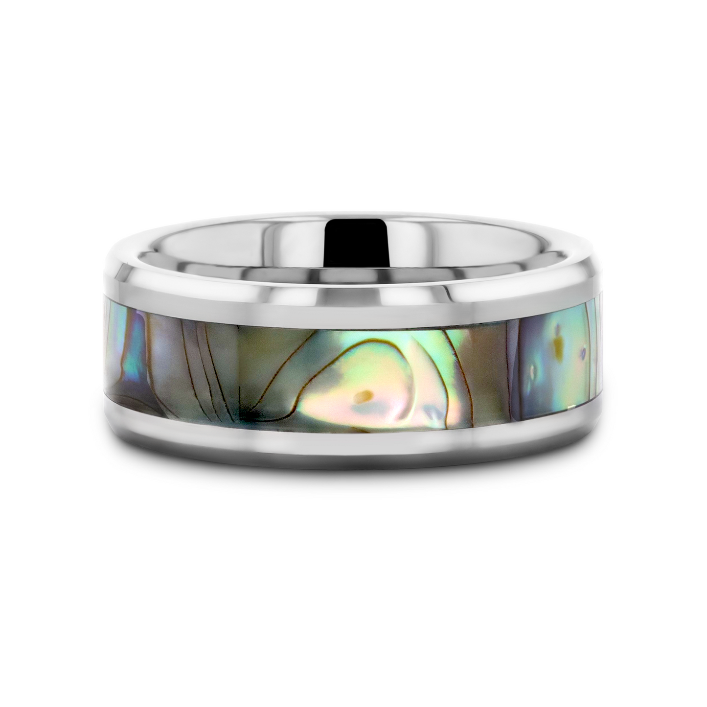 MAUI Tungsten Wedding Band with Mother of Pearl Inlay - 8mm - 10mm