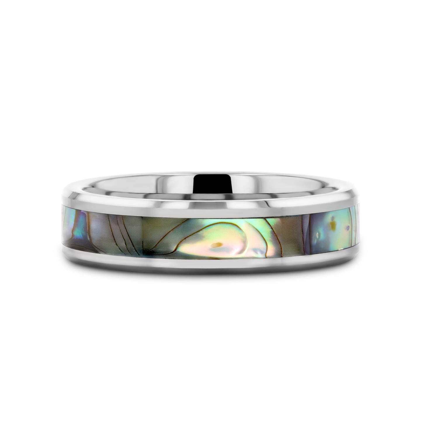 MAUI Tungsten Wedding Band with Mother of Pearl Inlay - 8mm - 10mm