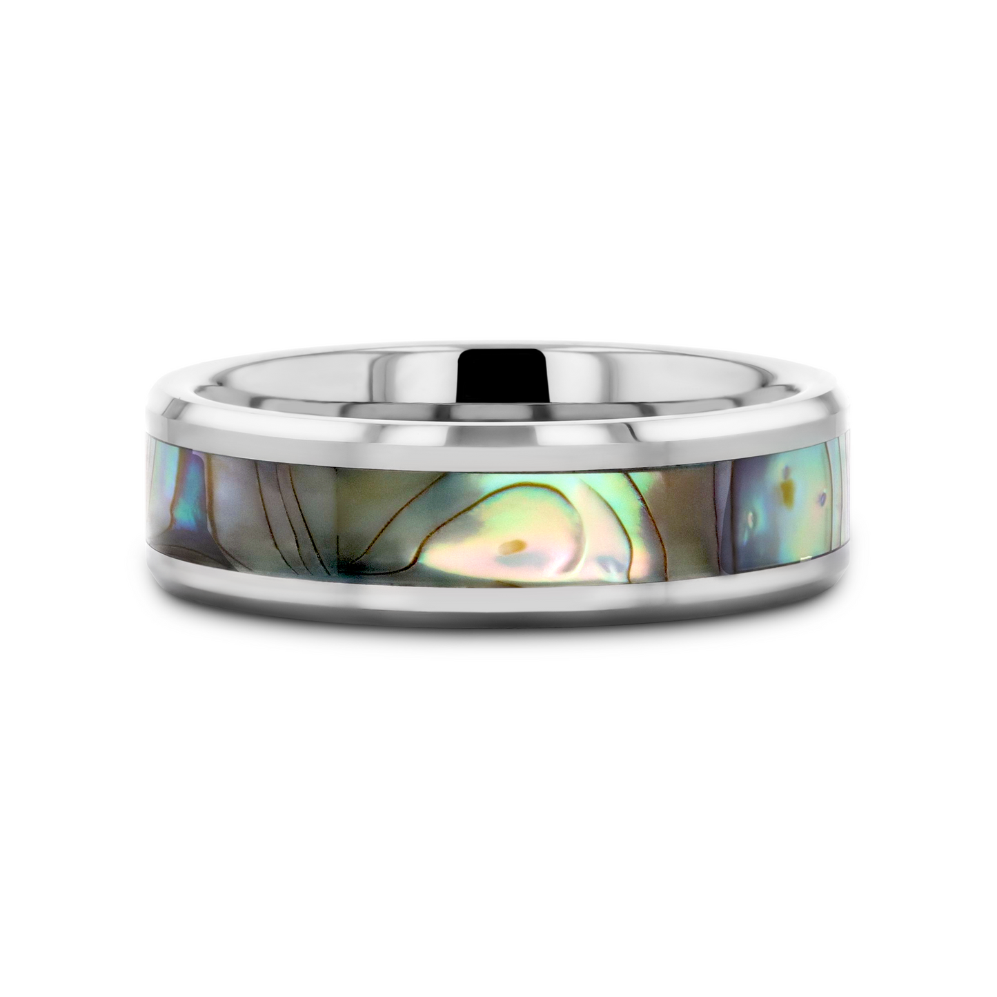 MAUI Tungsten Wedding Band with Mother of Pearl Inlay - 8mm - 10mm