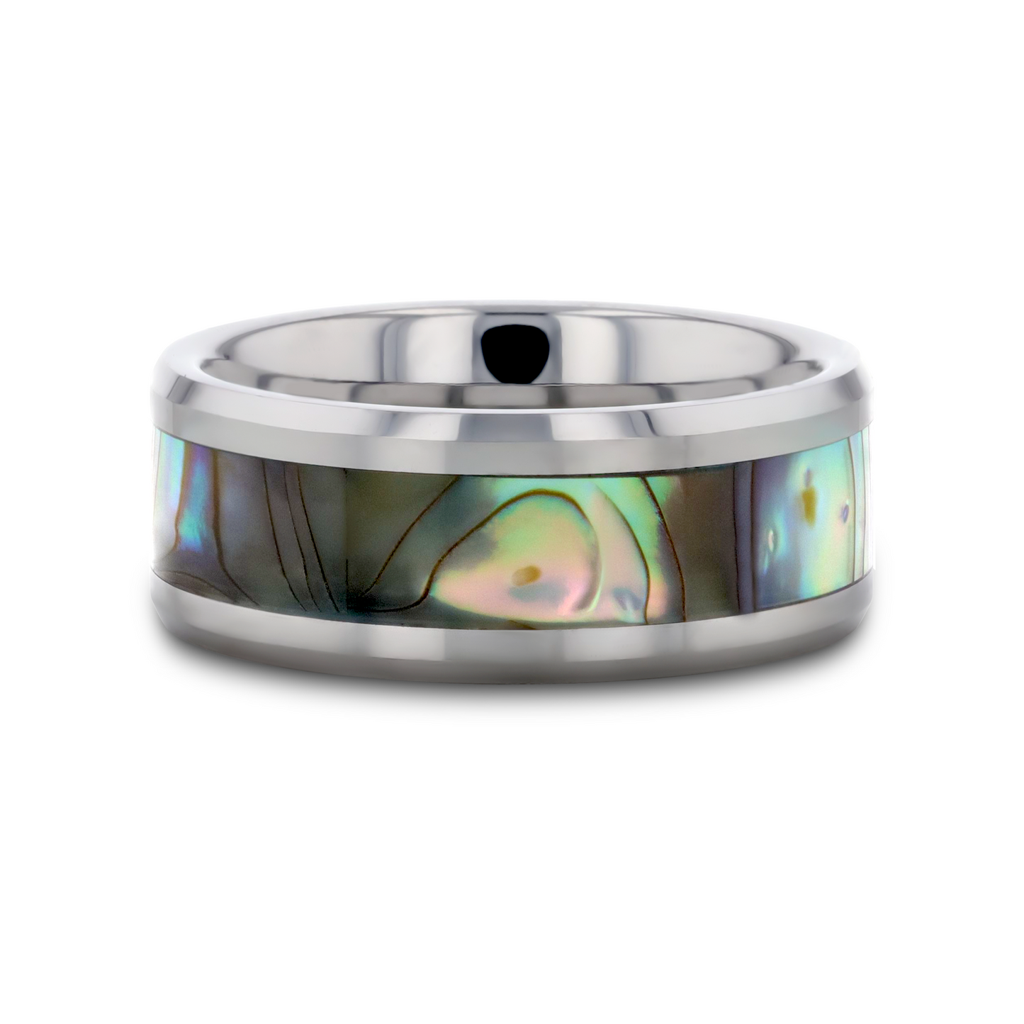 MAUI Tungsten Wedding Band with Mother of Pearl Inlay - 8mm - 10mm