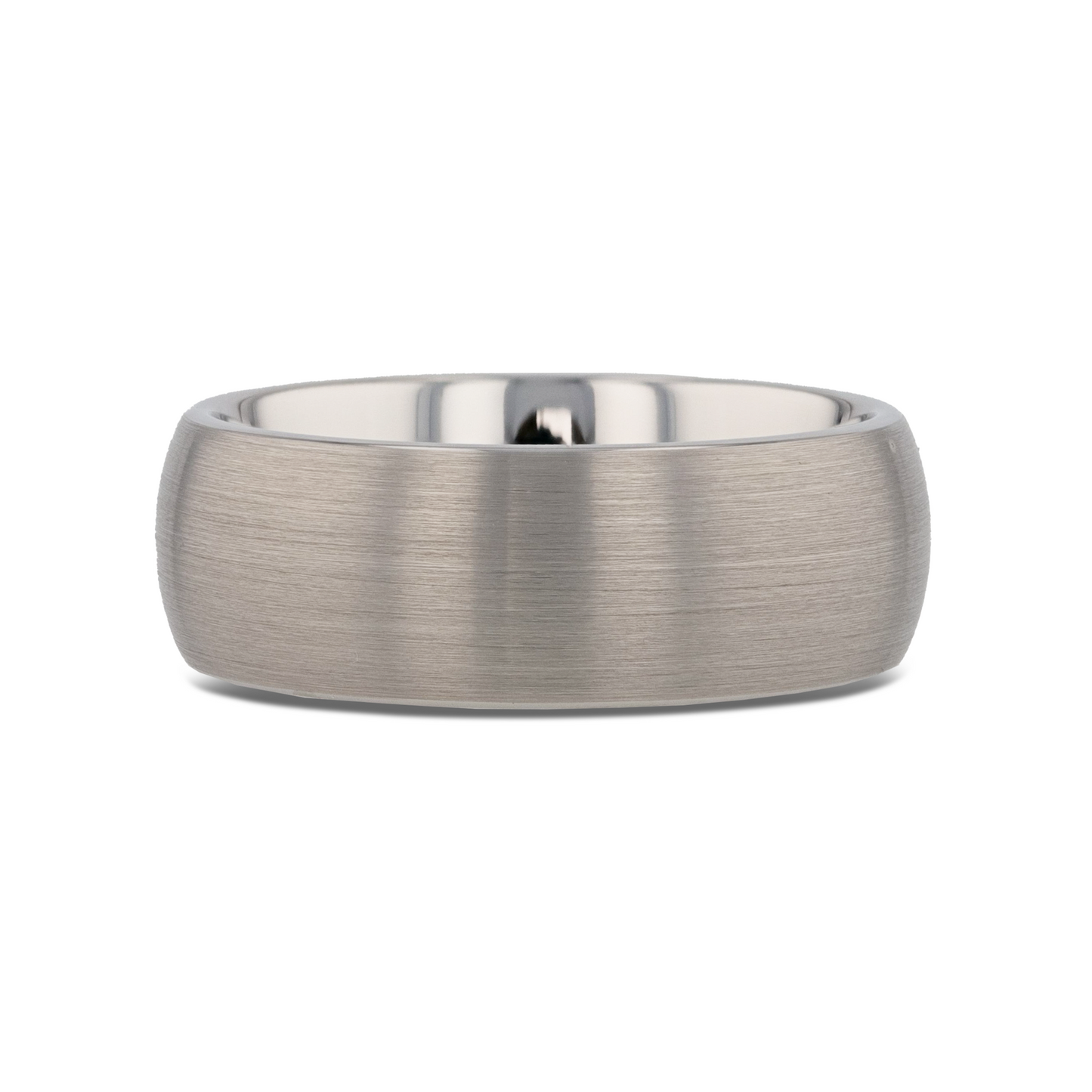 PYTHIUS Domed Brush Finished White Tungsten Ring - 2mm - 8mm
