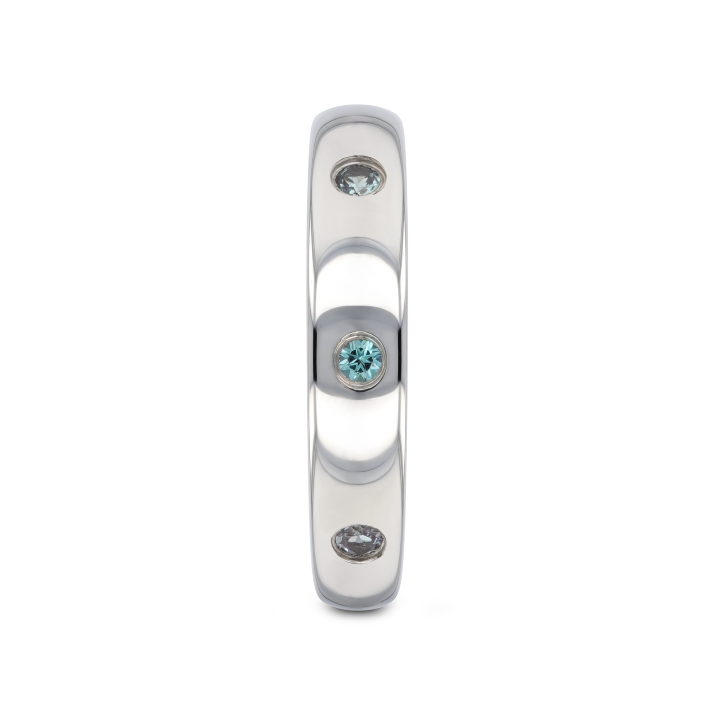 ALEX Polished Domed Tungsten Carbide Ring with Alexandrite Setting - 4mm