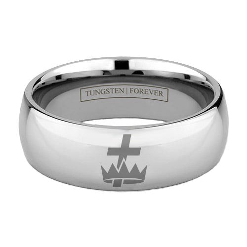 CROWN & CROSS RING 6MM / 8MM