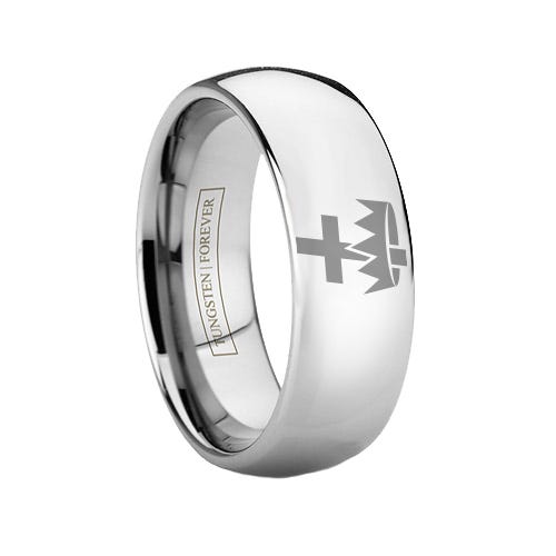 CROWN & CROSS RING 6MM / 8MM