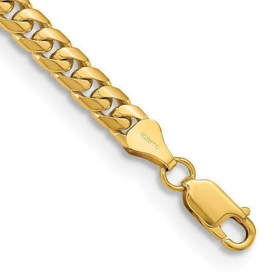 14K 9 inch 5.5mm Solid Miami Cuban Link with Lobster Clasp Chain Bracelet