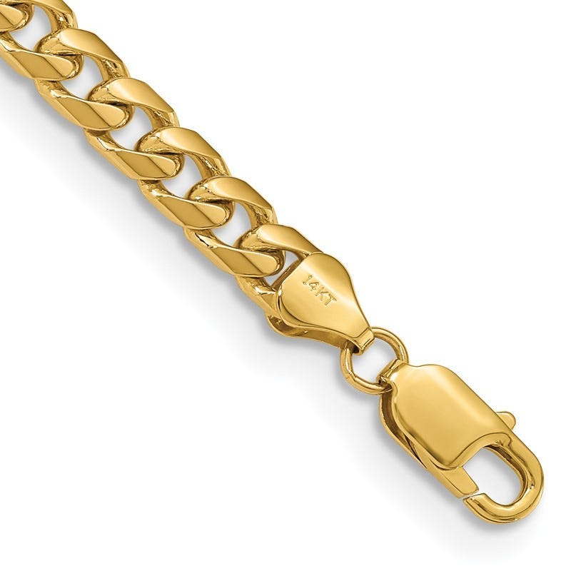 14K 9 inch 6.25mm Solid Miami Cuban Link with Lobster Clasp Chain Bracelet