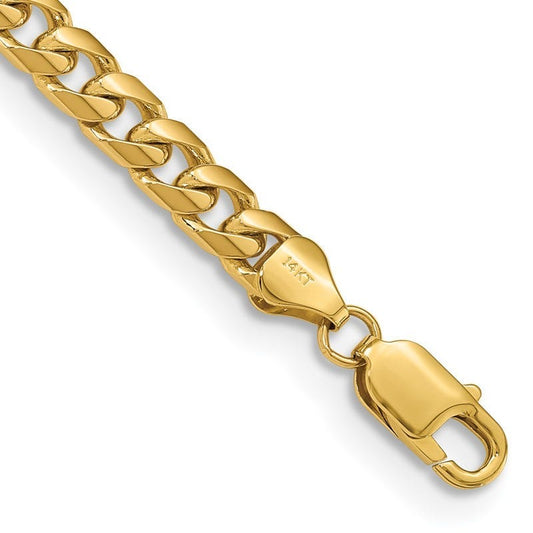 14K 9 inch 6.25mm Solid Miami Cuban Link with Lobster Clasp Chain Bracelet