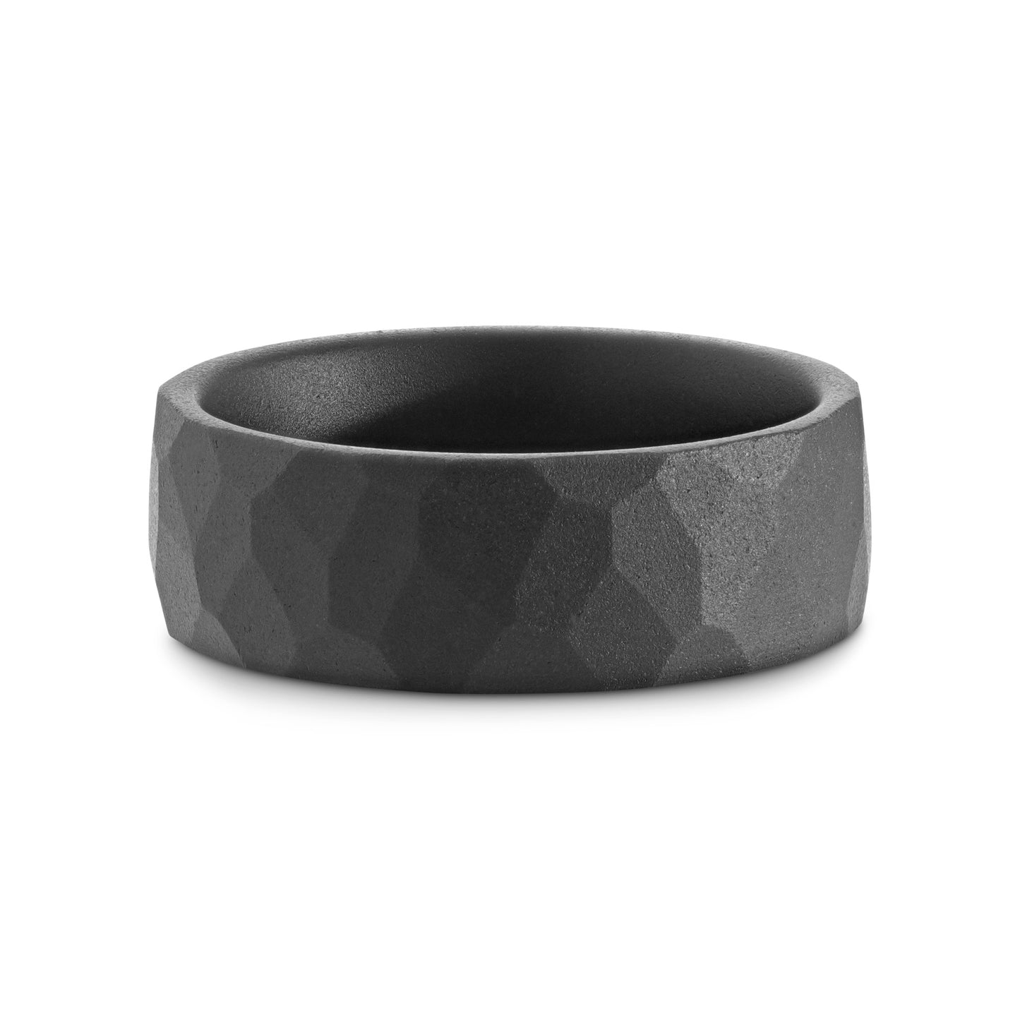 CHASM Black Tungsten Ring with Hammered Finish - 8mm