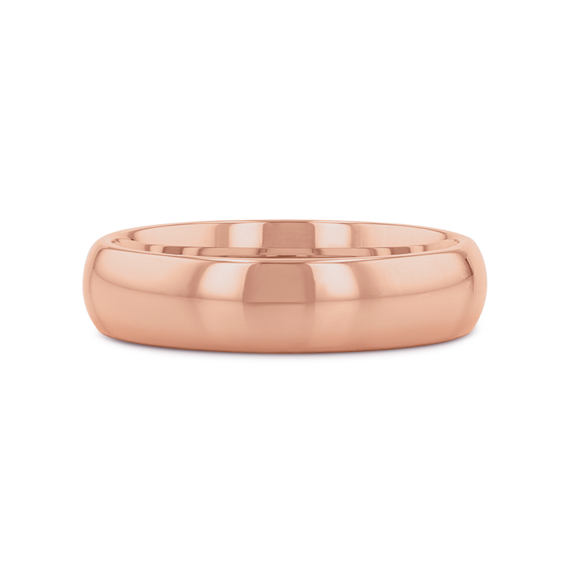 SOL Traditional Domed Rose Gold Plated Tungsten Carbide Wedding Ring - 4mm - 8mm