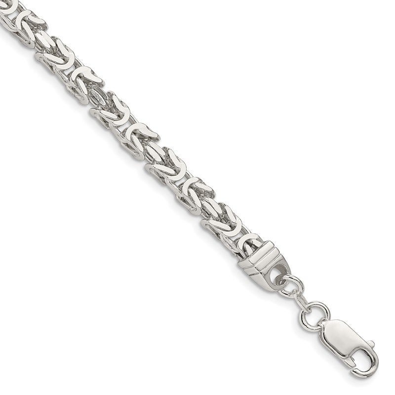 Sterling Silver 4.25mm Byzantine Chain Bracelet
