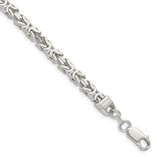 Sterling Silver 4.25mm Byzantine Chain Bracelet