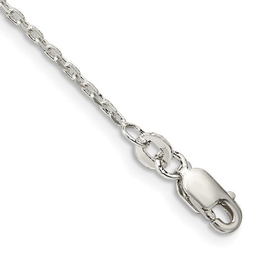 Sterling Silver 1.5mm Beveled Oval Cable Chain Bracelet