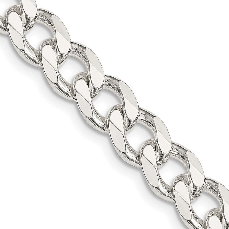 Sterling Silver 8mm Curb Chain Necklace
