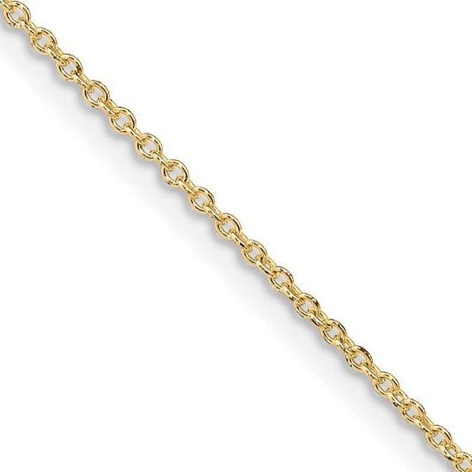 Sterling Silver 1.25mm Cable Chain Necklace w .25mic Gold Plate