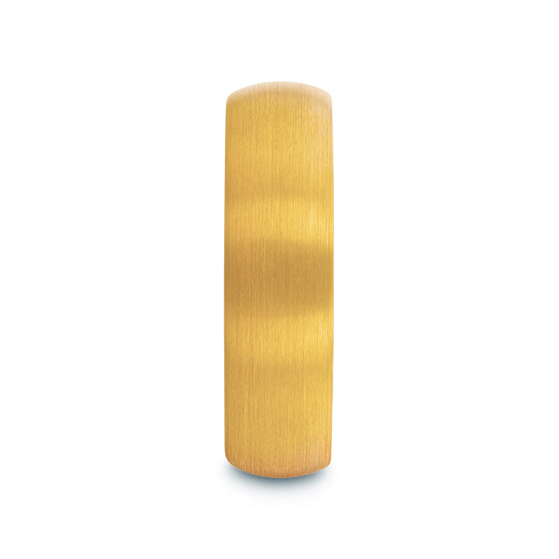 MILLER Gold Plated Tungsten Domed Ring with Brushed Finish - 8mm