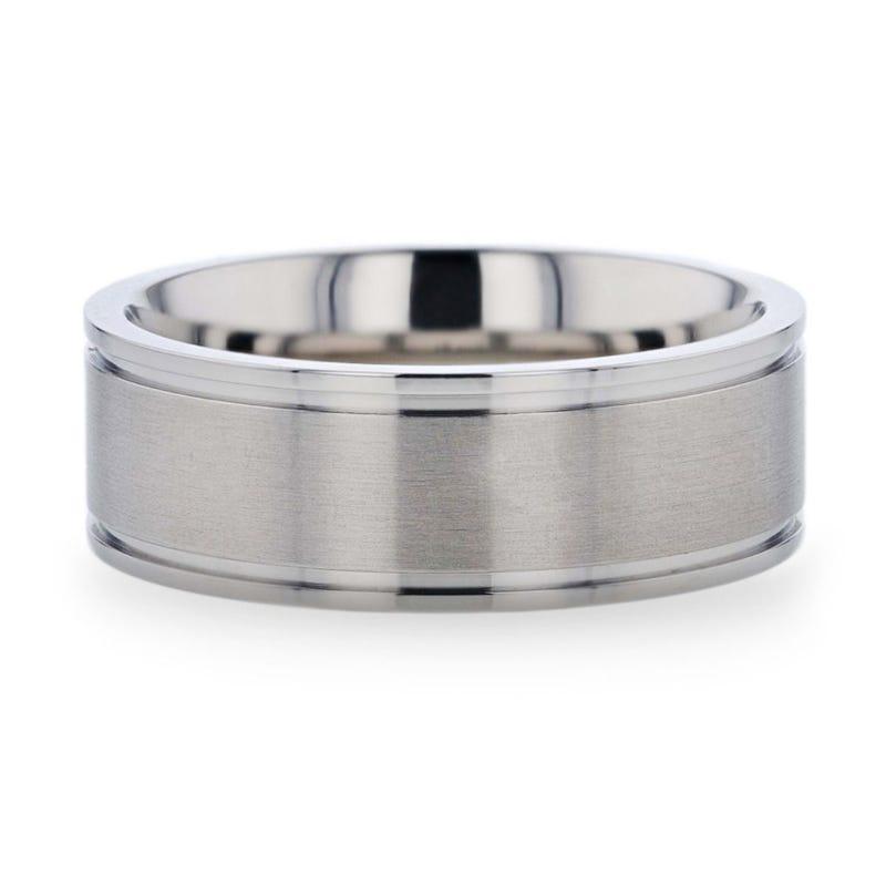 FAIRFIELD Flat Satin Finish Titanium Ring - 8mm