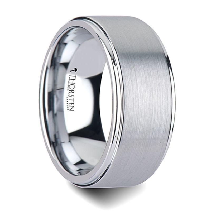OPTIMUS Raised Center with Brush Finish Tungsten Ring - 8mm - 12mm