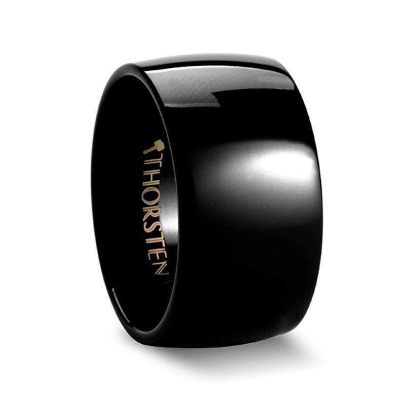 RAVEN Domed Black Tungsten Wedding Band - 8mm - 12mm