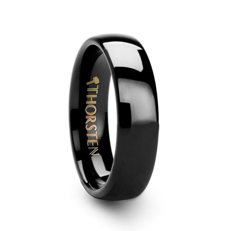 RAVEN Domed Black Tungsten Wedding Band - 2mm - 6mm