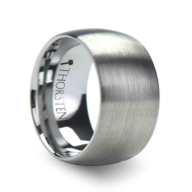 PERSEUS Domed with Brushed Finish Tungsten Band - 8mm - 12mm