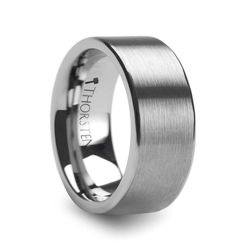 MERCURY Flat Brushed Finish Tungsten Wedding Ring - 8mm - 12mm