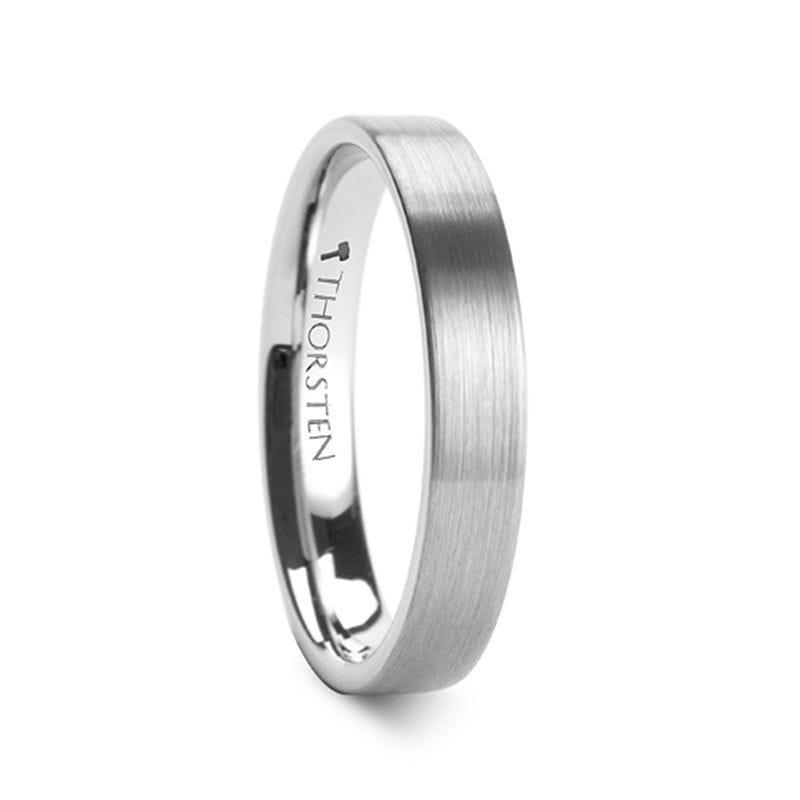 MERCURY Flat Brushed Finish Tungsten Wedding Ring - 8mm - 12mm