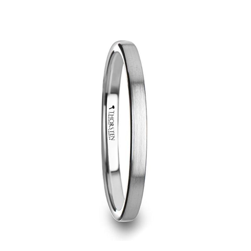 MERCURY Flat Brushed Finish Tungsten Wedding Ring - 8mm - 12mm