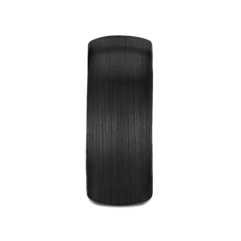 RAIDER Domed Brush Finished Black Tungsten Wedding Band - 8mm - 12mm