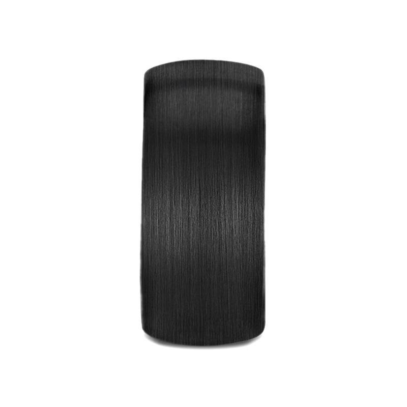 RAIDER Domed Brush Finished Black Tungsten Wedding Band - 8mm - 12mm