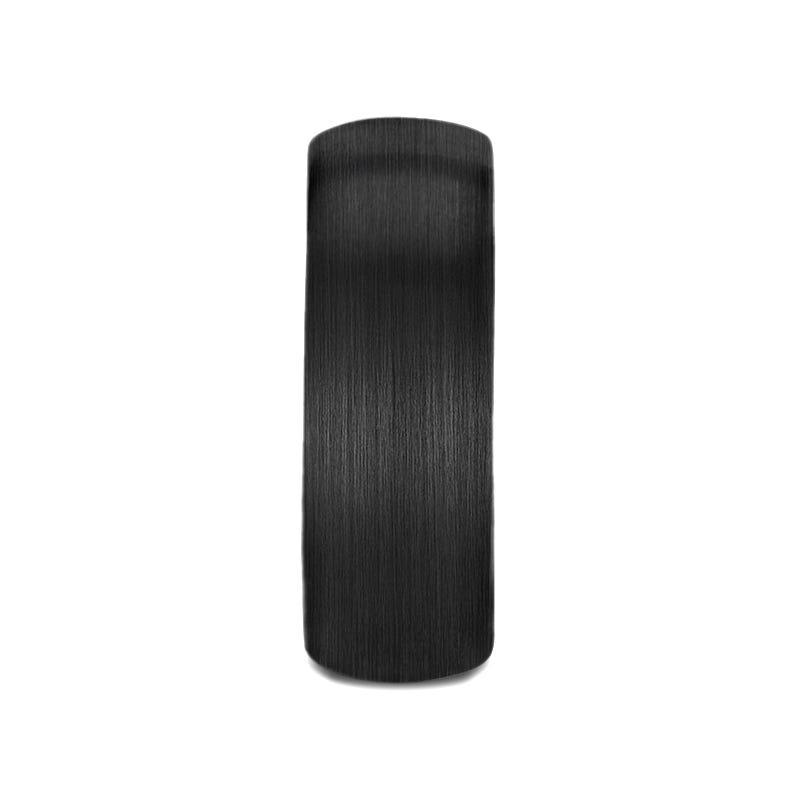 RAIDER Domed Brush Finished Black Tungsten Wedding Band - 8mm - 12mm