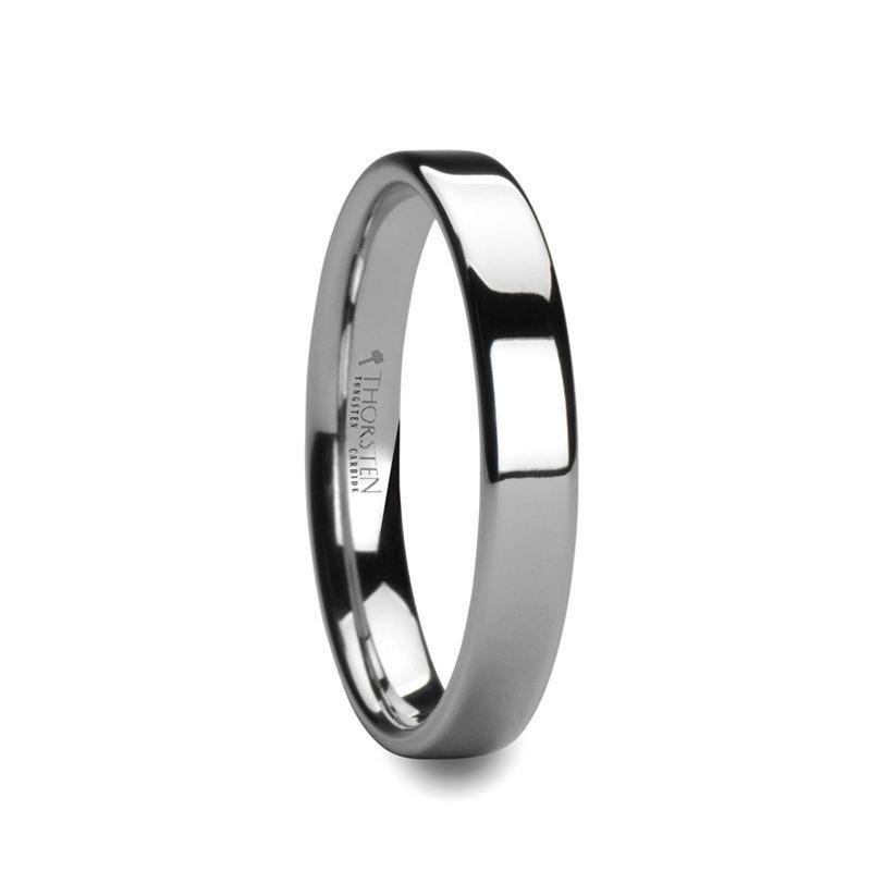 STOCKTON Flat Style White Tungsten Ring - 2mm - 6mm
