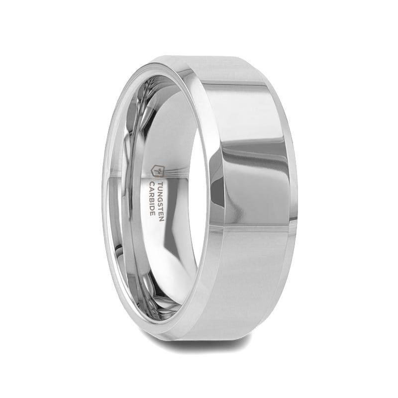 CORINTHIAN Beveled Tungsten Carbide Ring - 8mm - 12mm