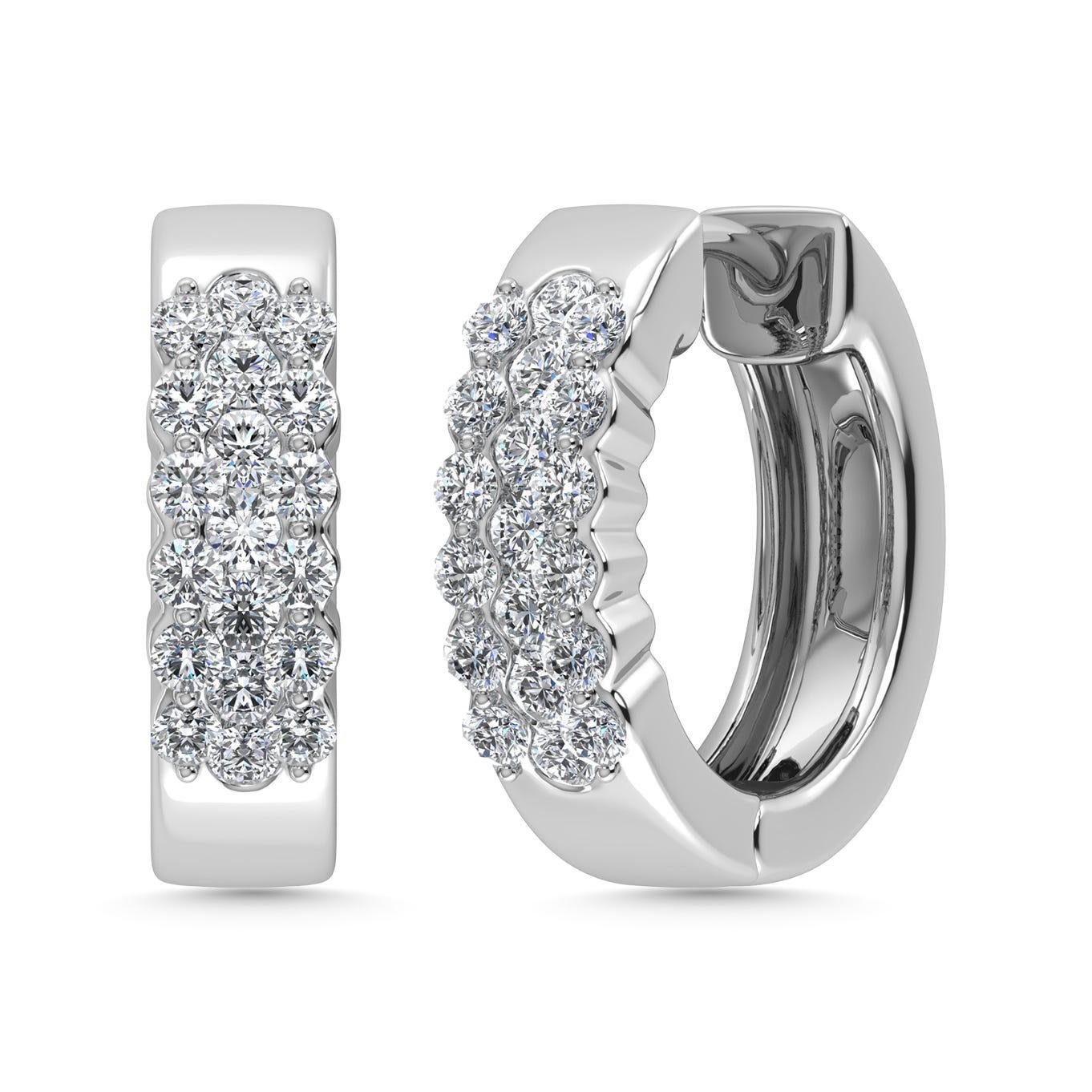 Diamond 1/2 Ct.Tw. Hoop Earrings in 14K Yellow Gold - Larson Jewelers
