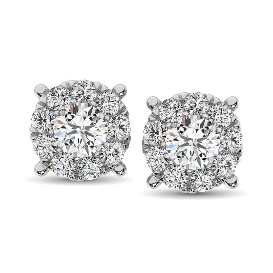 14K White Gold 5/8 Ct.Tw. Diamond Fashion Earrings - Larson Jewelers