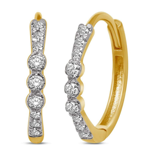 14K Yellow Gold 1/5 Ct.Tw. Diamond Stackable Earrings - Larson Jewelers